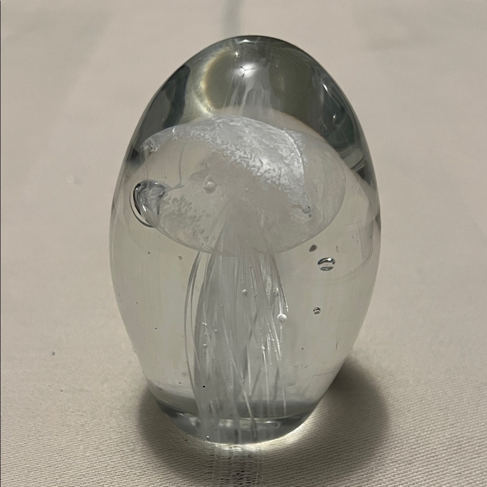 Glass Jellyfish Paperweight